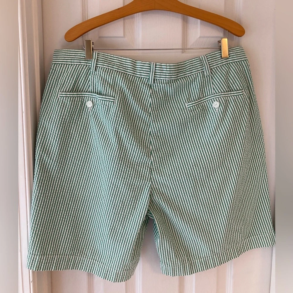 Brooks Brothers Green and White Striped Men Shorts - Picture 2 of 8